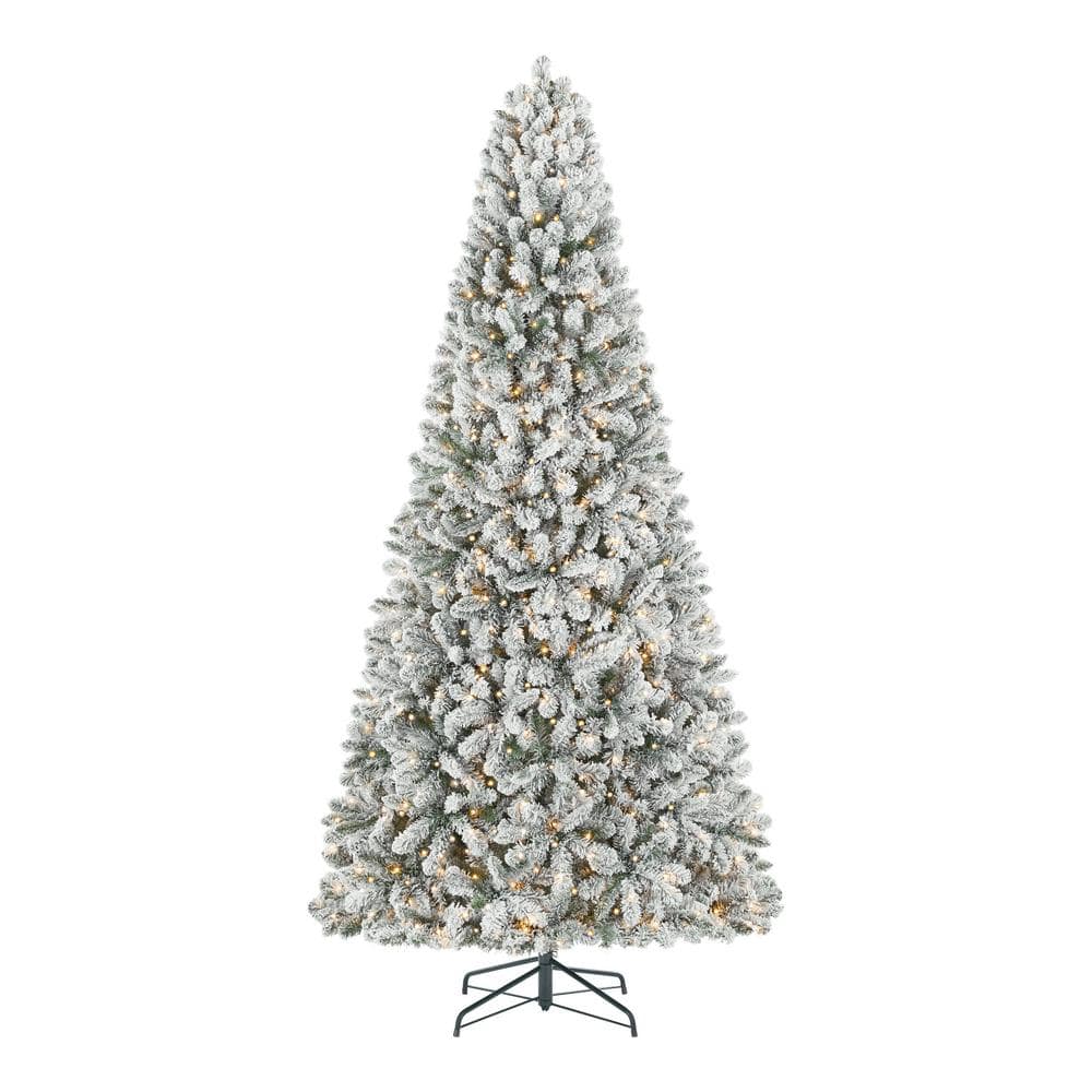 Home Accents Holiday 9 ft. Alta Flocked LED Christmas Tree ...