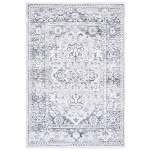 Toscana Ivory/Gray 8 ft. x 10 ft. Distressed Floral Area Rug
