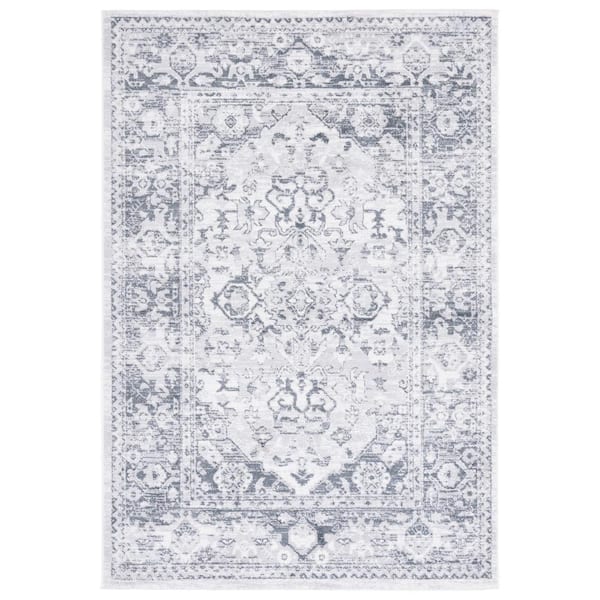 SAFAVIEH Toscana Ivory/Gray 8 ft. x 10 ft. Distressed Floral Area Rug