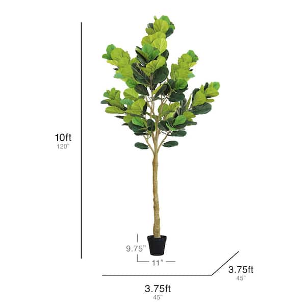LIVING LUXURY 10 ft. Deluxe Real Touch Artificial Fiddle Leaf Fig