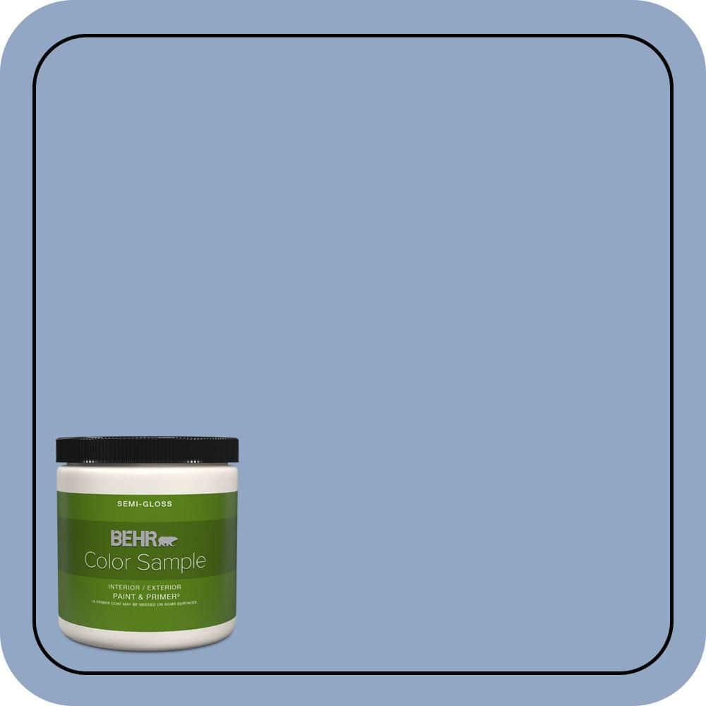 BEHR PREMIUM PLUS 8 oz. #PPU15-13 Blue Hydrangea Semi-Gloss Interior