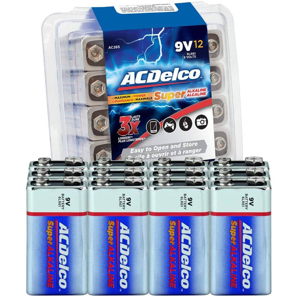ACDelco Super Alkaline 9-Volt Battery (12-Pack) AC265 - The Home Depot