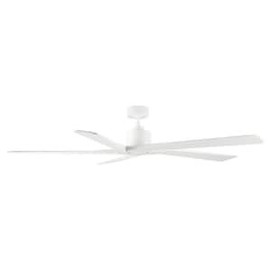 72 in. Indoor DC Ceiling Fan White without Lights
