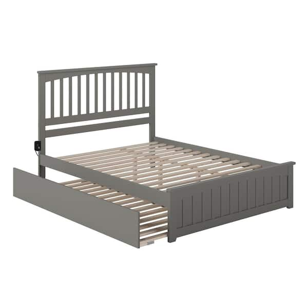 queen bed frame with queen trundle