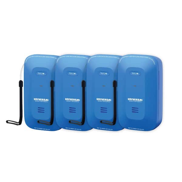 4-Pack Portable Travel Carbon Monoxide Detector, Plug-in or Battery
