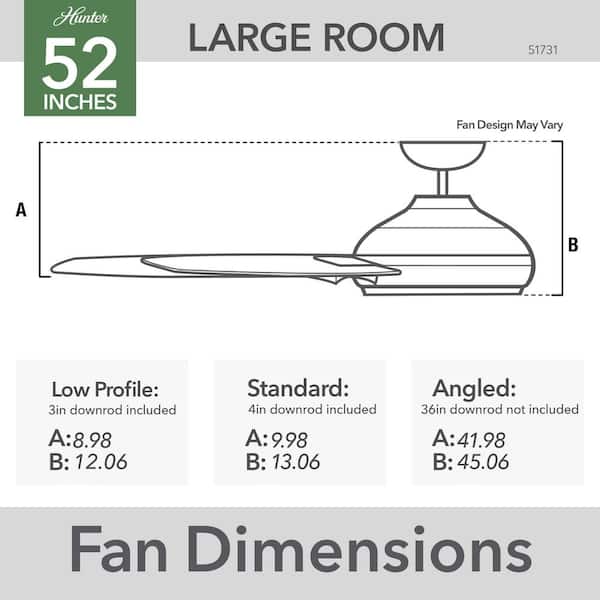 Hunter - Jetty 52 in. Outdoor Matte Black Ceiling Fan with Wall Control For Patios or Bedrooms