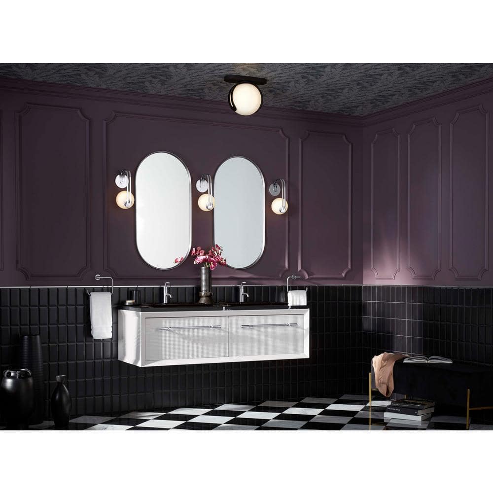 Enivo 61" White Painted Wall-Mount Double Vanity