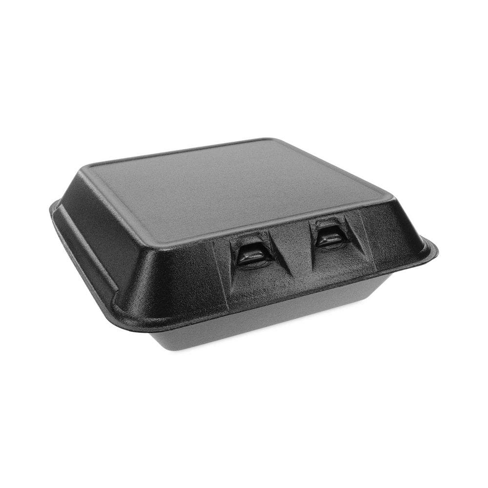 Pactiv 9 in. x 9.13 in. x 3.25 in. Large Black Smart Lock
