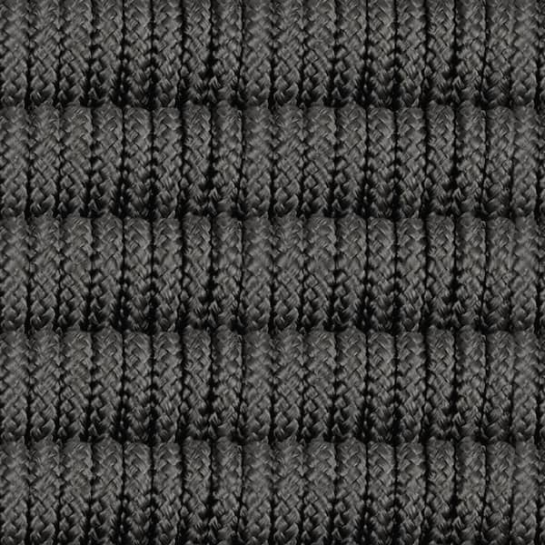 Himo Charcoal Gray Round Rope Body and Steel Frame Outdoor End Table with Super Stone Top