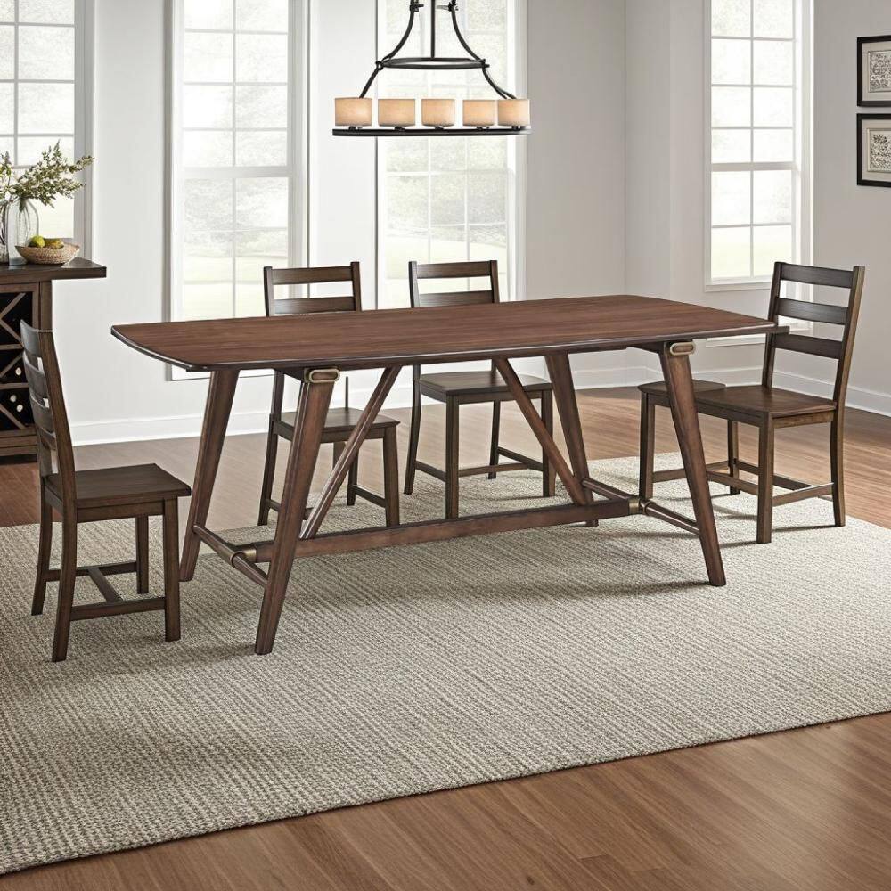 Manny Walnut Brown Dining table with Rectangle Shape
