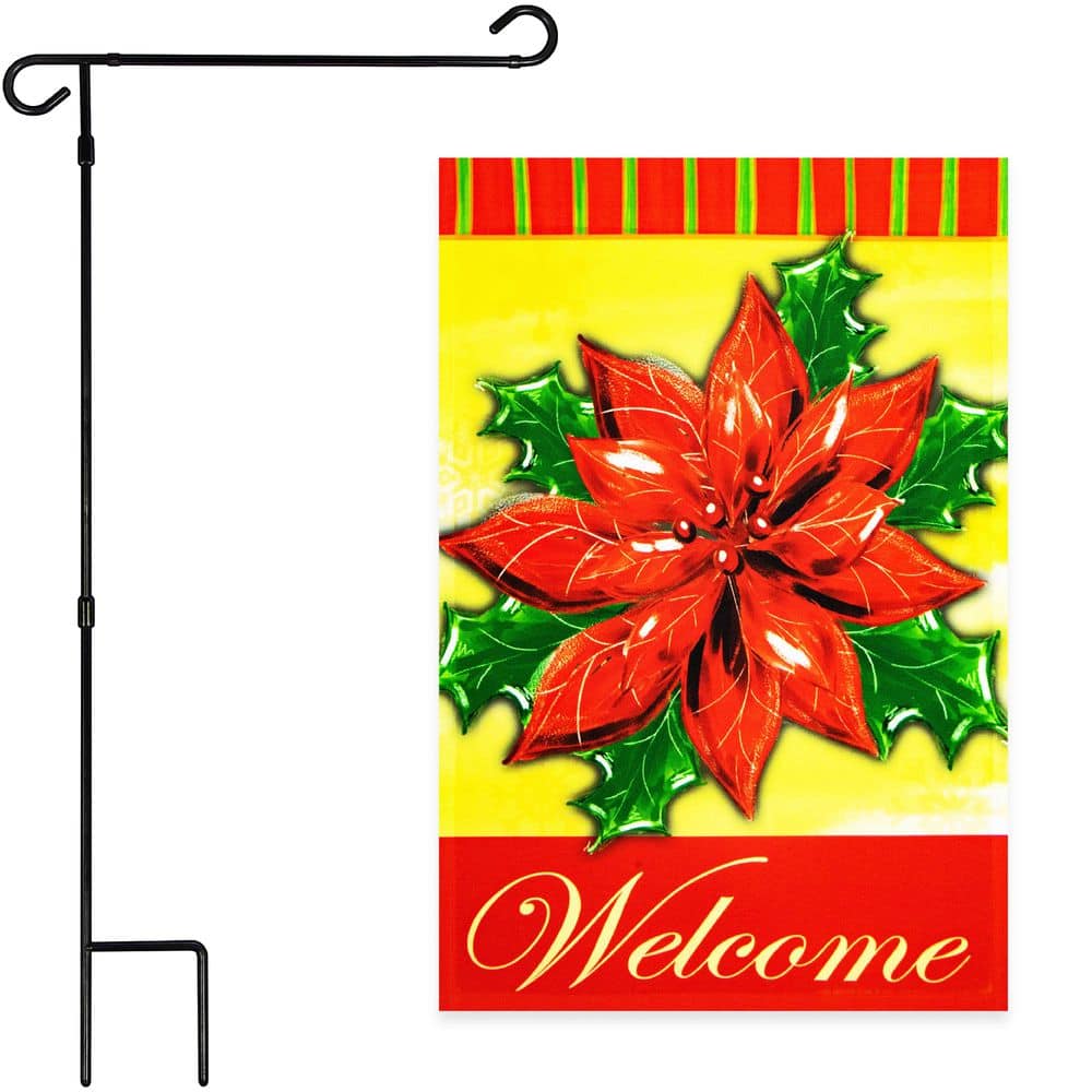 1 ft. x 1.5 ft. Polyester Welcome Red Poinsettia with 3 ft. Black iron Flagpole price history on PriceWatchPro