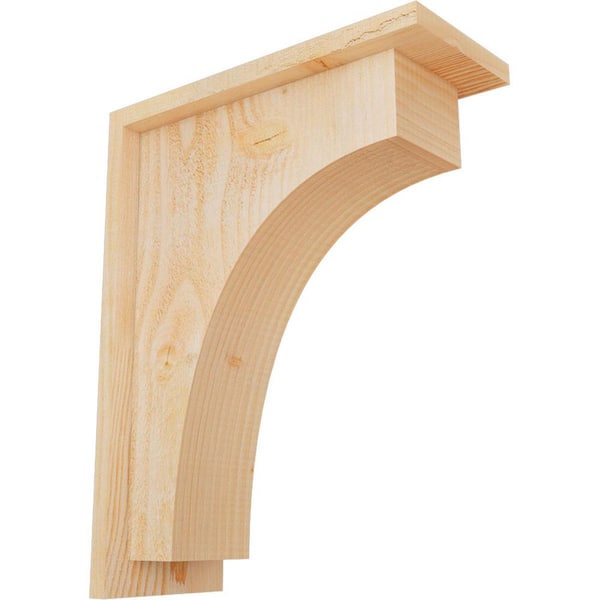 Ekena Millwork 6 in. x 14 in. x 18 in. Douglas Fir Huntington Rough Sawn Corbel with Backplate