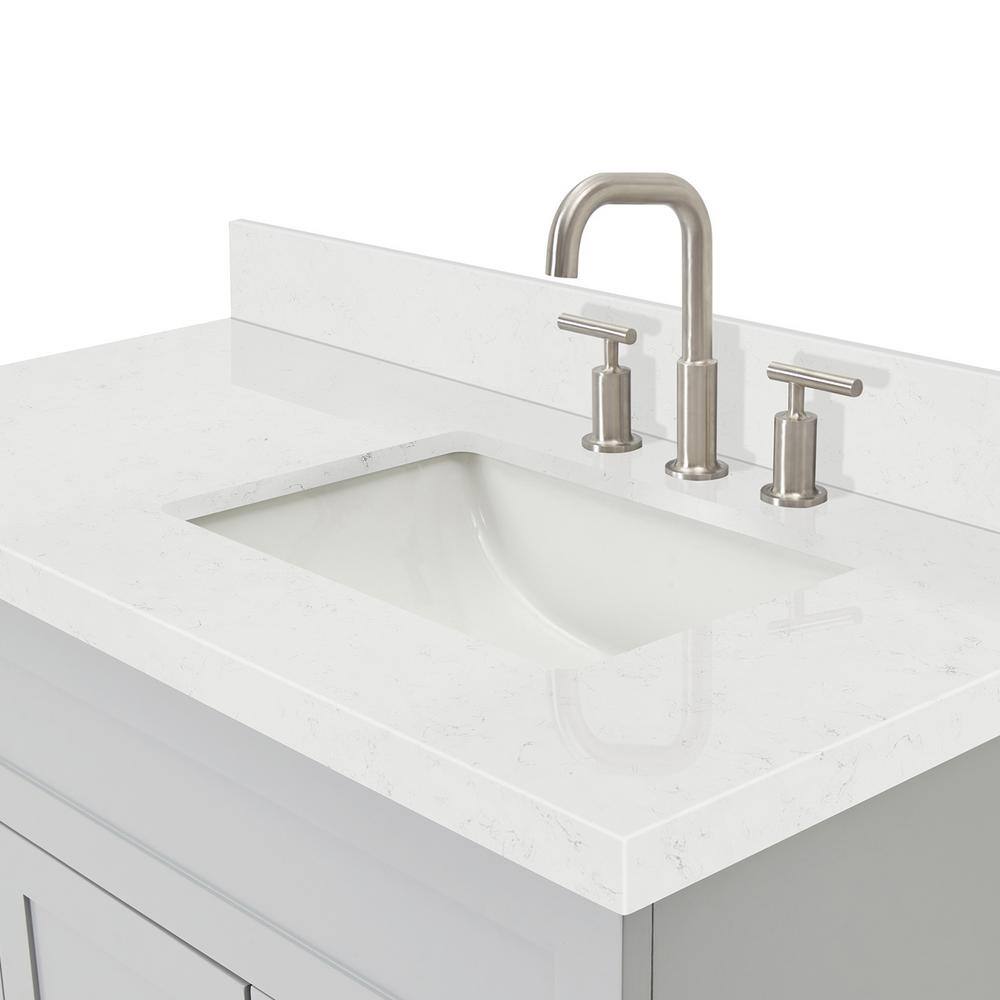 Hamlet 42" Gray Wood Freestanding Single Basin Vanity with Quartz Top