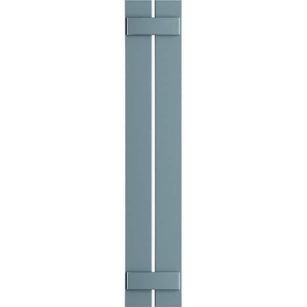 Ekena Millwork 11-1/4 in. x 57 in. True Fit PVC Two Board Spaced Board and Batten Shutters, Peaceful Blue (Per Pair)