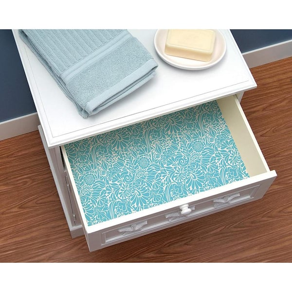 Con-Tact Grip Prints 18 in. x 4 ft. Seaside Non-Adhesive Vinyl Top Drawer and Shelf Liner (6-Rolls)