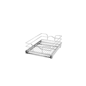 7 in. H x 14.375 in. W x 20 in. D 10 Gal. Silver Base Cabinet Pull-Out Wire Basket