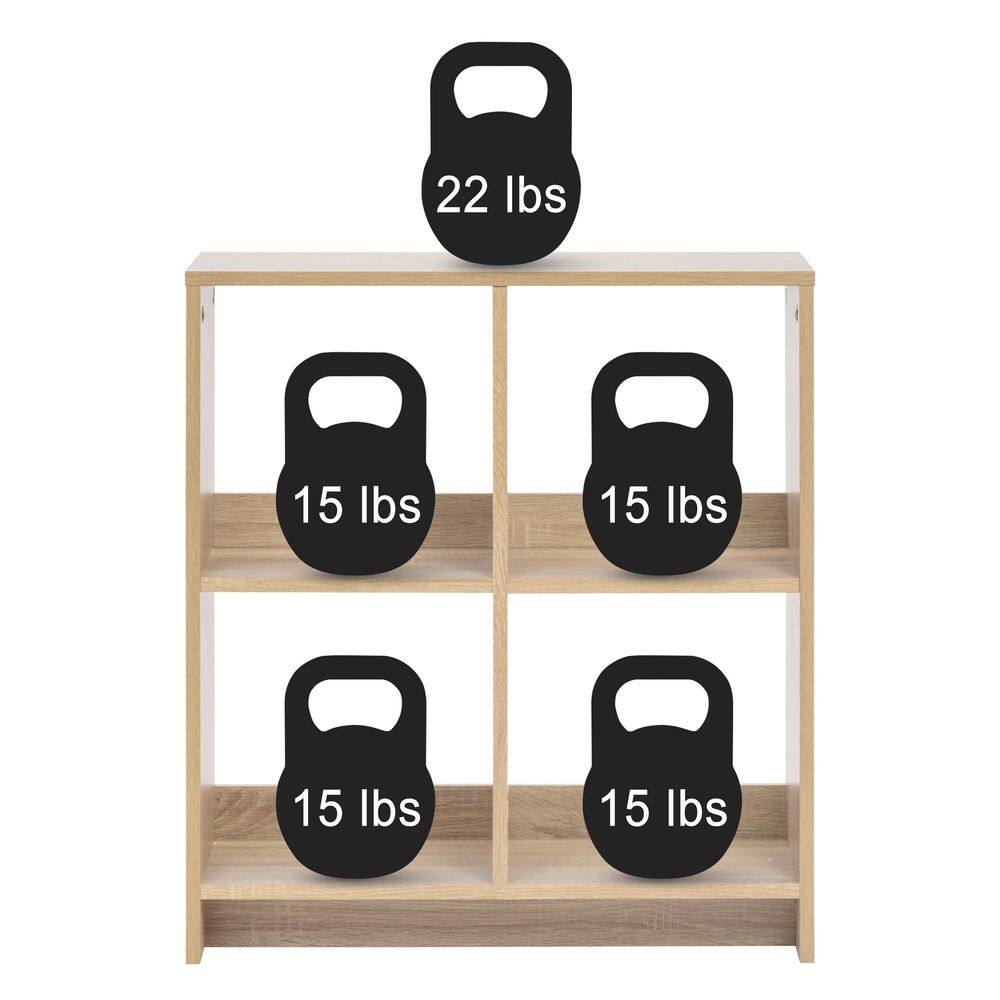 Adjustable 4-Cube Light Brown Organizer Shelf for Versatile Storage