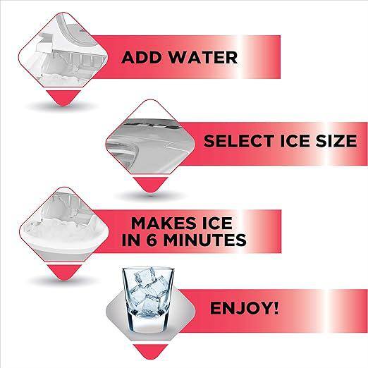 Frigidaire Black Stainless Steel Portable Countertop Ice Maker