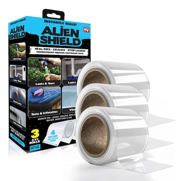 Alien Shield 4 in. Wide x 5 ft. Long Transparent Ultra-Durable Waterproof Indoor and Outdoor Tape (3-Pack)
