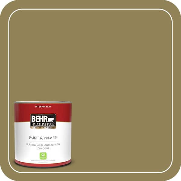 BEHR PREMIUM PLUS 1 qt. #S330-6 Dash of Oregano Flat Low Odor Interior Paint & Primer