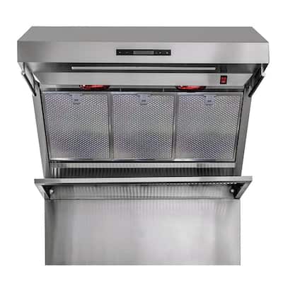 Savona 36 in. Wall Mount Range Hood with Red Light Warmers/Shelf/Back Splash Hybrid Filters in Stainless Steel