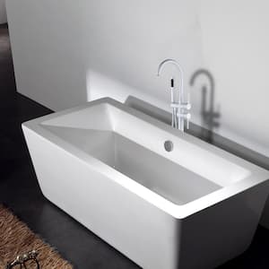 2-Handle Freestanding Tub Faucet with Hand Shower in Natural