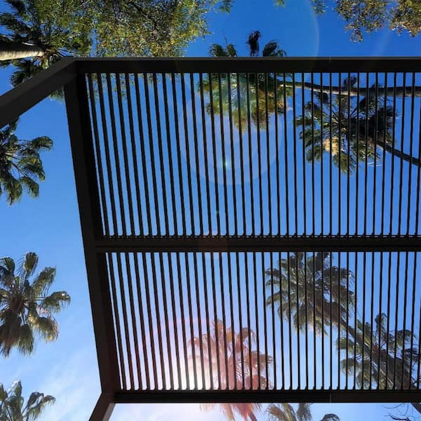 アオイクラフト GATE BORA PURPLE LEAF 10 ft. x 13 ft. Gray Louvered Pergola Outdoor