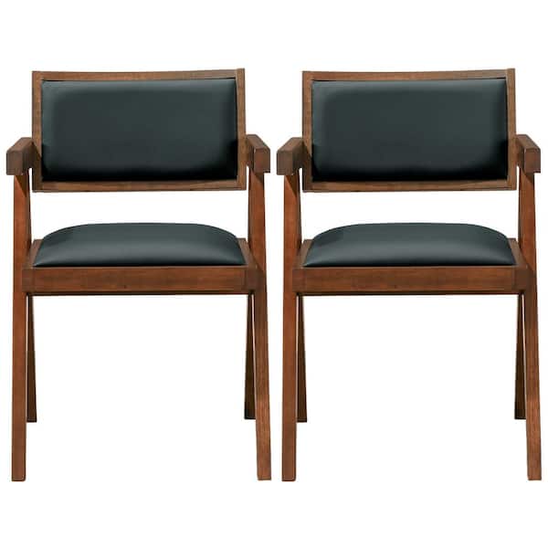 Madison Black Vegan Leather Side Chair Set of 2