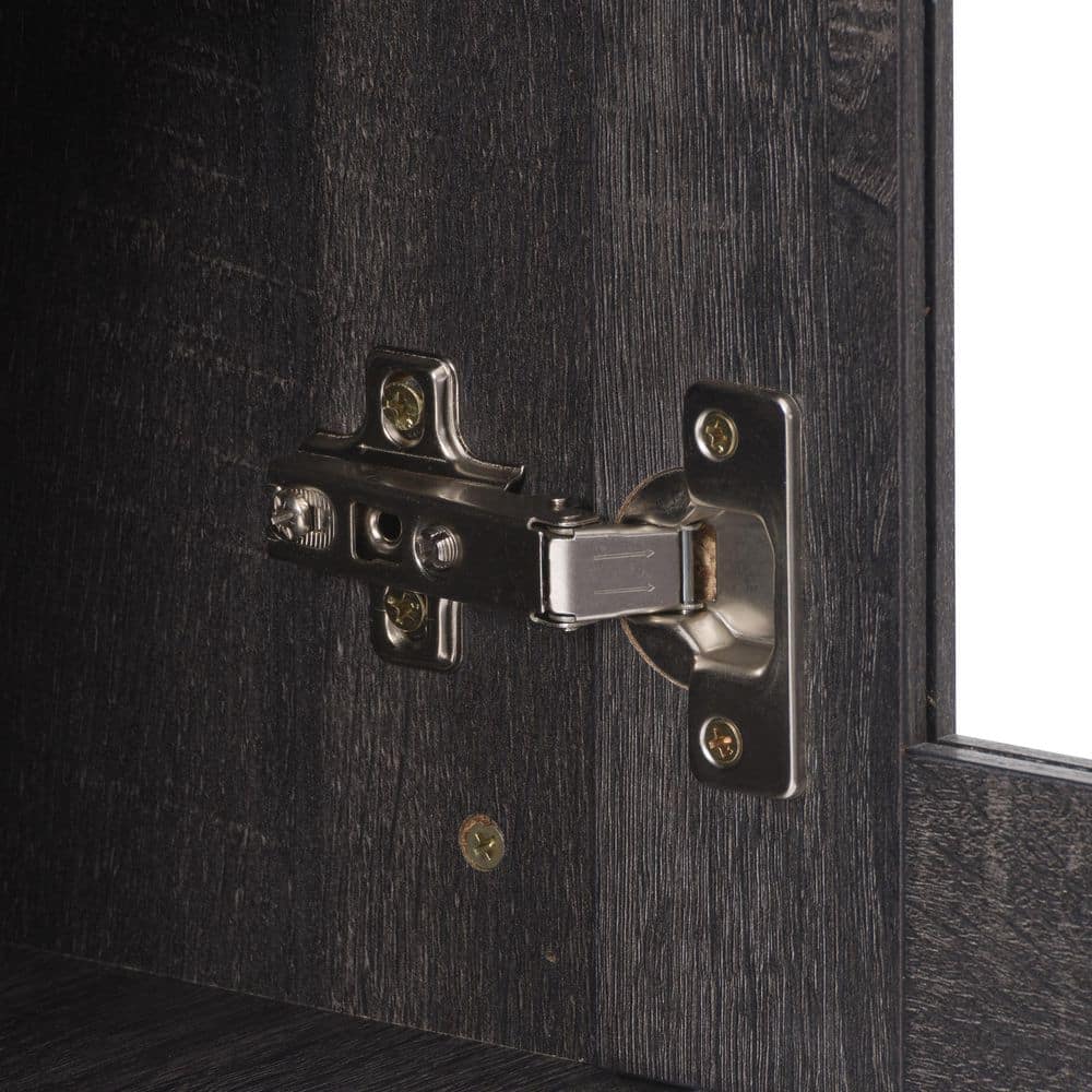 Hollywood Dark Gray Engineered Wood TV Cabinet with Doors for TVs up to 85"