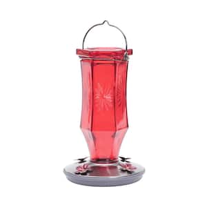 Ruby Starburst Decorative Glass Hummingbird Feeder - 16 oz. Capacity