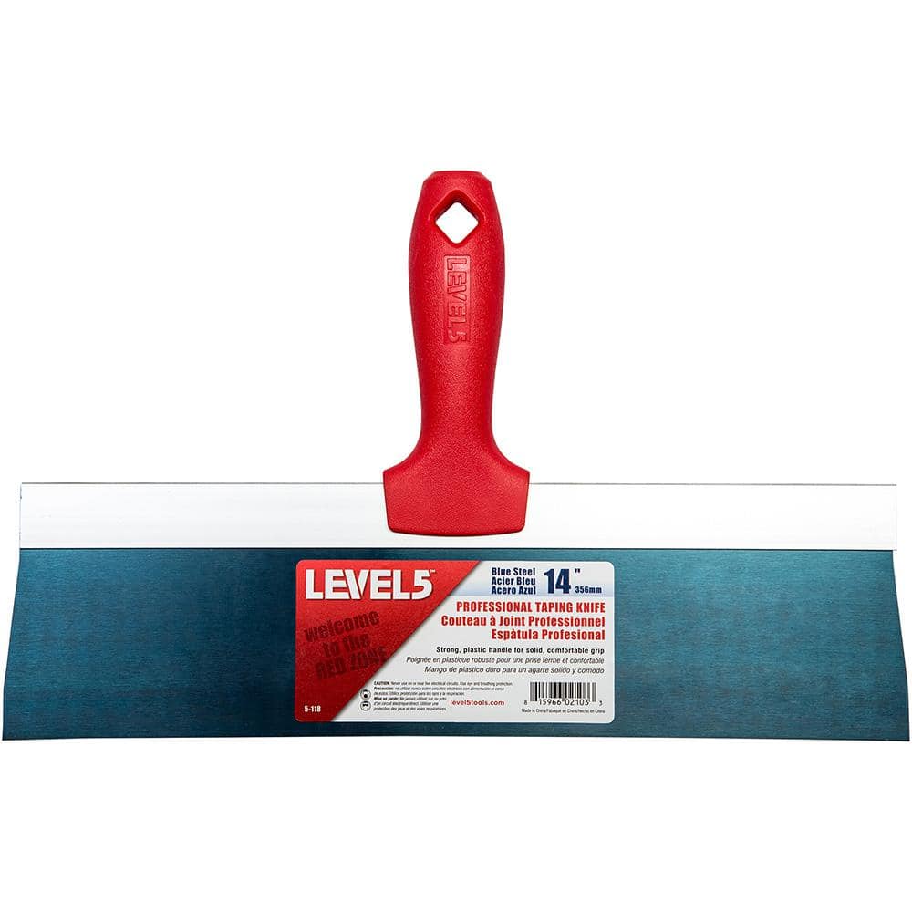 14 in. Blue Steel Taping Knife with Plastic Handle