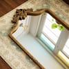 XRAMFY Antique Gold 28 in. W x 69 in. H Arched PU Frame with Ornate Carved Decoration Full Length Mirror Floor Mirror FMPUAC052869GD