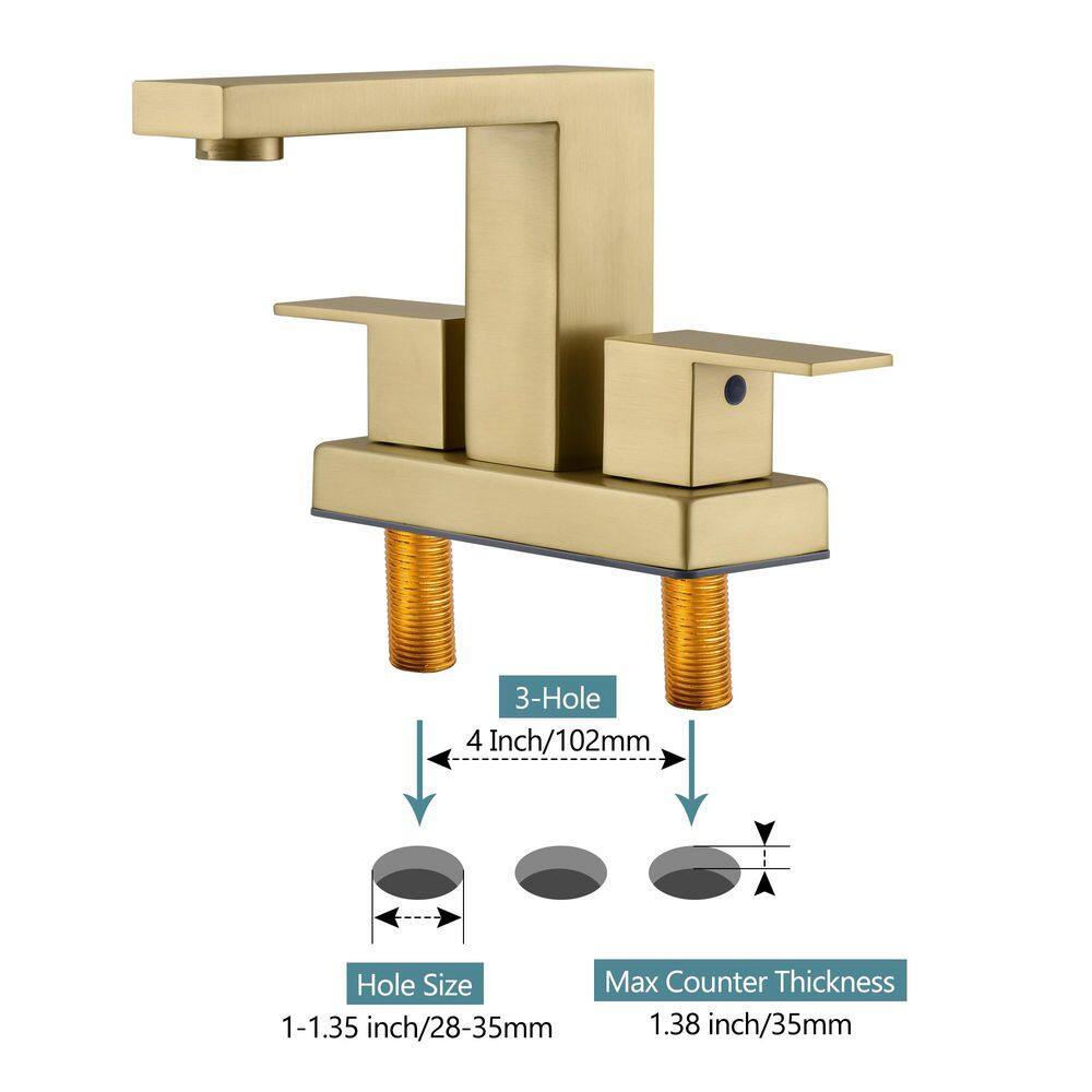 Matte Black Stainless Steel Double Handle Centerset Bathroom Faucet