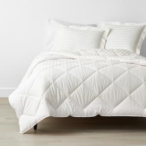 The Company Store Company Cotton Dobby Stripe Wrinkle-Free Sateen White  King Cotton Comforter 50680E-K-WHITE - The Home Depot