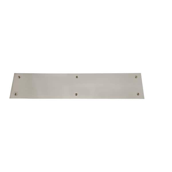 Baldwin 3 in. x 12 in. Satin Nickel Beveled Edge Push Plate