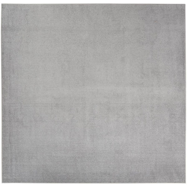 HomeRoots Gray 9 ft. x 9 ft. Woven Polypropylene Indoor/Outdoor Area Rug