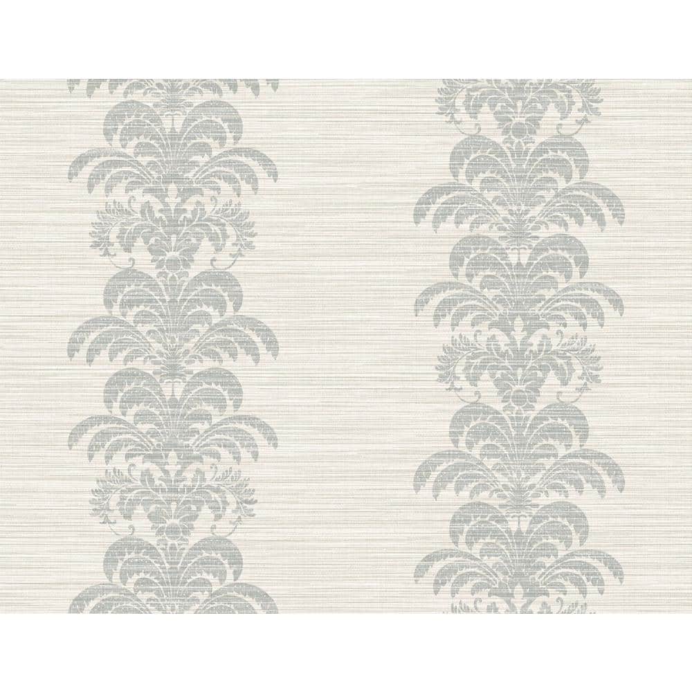 Cove Gray & Alabaster Damask Urban Chic Wallpaper