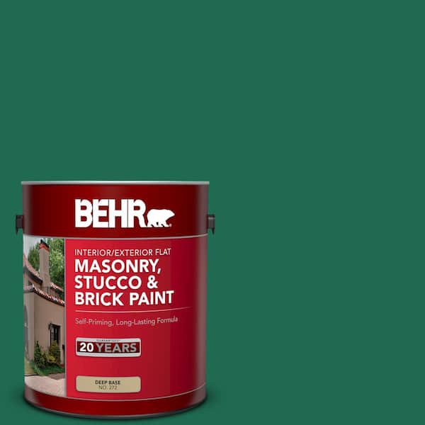 BEHR 1 gal. #P430-7 Sparkling Emerald Flat Interior/Exterior Masonry, Stucco and Brick Paint