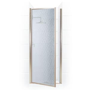 Legend 23.625 in. to 24.625 in. x 64 in. Framed Hinged Shower Door in Brushed Nickel with Obscure Glass