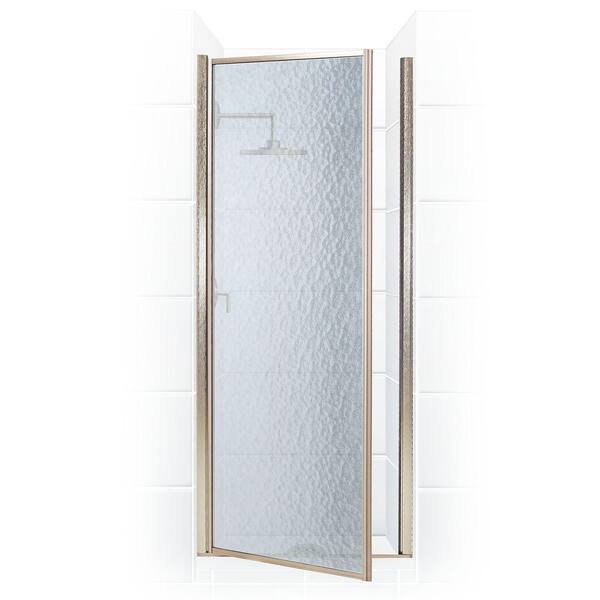 Legend 23.625 in. to 24.625 in. x 64 in. Framed Hinged Shower Door in Brushed Nickel with Obscure Glass