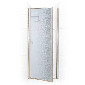 Legend 32.625 in. to 33.625 in. x 69 in. Framed Hinged Shower Door in Brushed Nickel with Obscure Glass