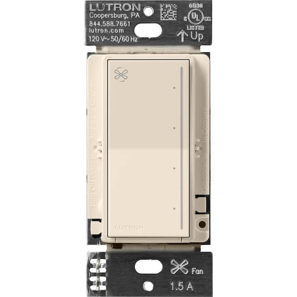 Lutron Sunnata Touch Fan Control, 4-Speed, 1.5 Amp/Single-Pole, Light Almond (ST-FSQ-N-AL)