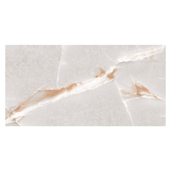 ANDOVA Kaia Petraza Grey 12 in. x 24 in. Stone Look Polished Porcelain Wall and Floor Tile Sample