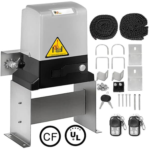 VEVOR Sliding Gate Opener AC 600 1400 lbs. with 2 Remote Controls Move Speed 43 ft. Per Min Slide Gate Opener Kit for Security