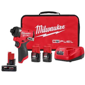 M12 FUEL 12-Volt Lithium-Ion Brushless Cordless 1/4 in. Hex Impact Driver Kit with M12 6.0Ah Battery