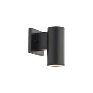 Cylinder Black LED Single Up or Down Outdoor Wall Cylinder Light, 3000K