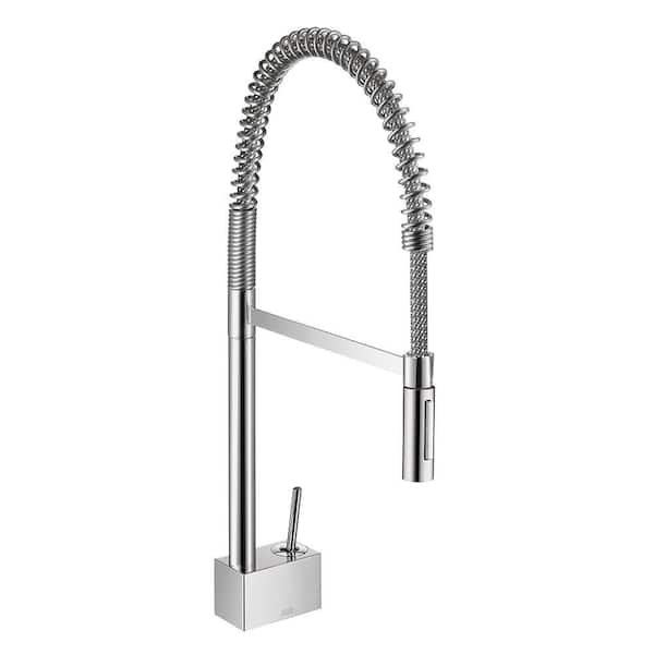 Hansgrohe Axor Starck Semi-Pro Single-Handle Pull-Down Sprayer Kitchen Faucet in Chrome