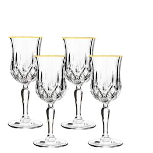 Opera Gold Collection Set of 4 Crystal Wine Glass with Gold Rim