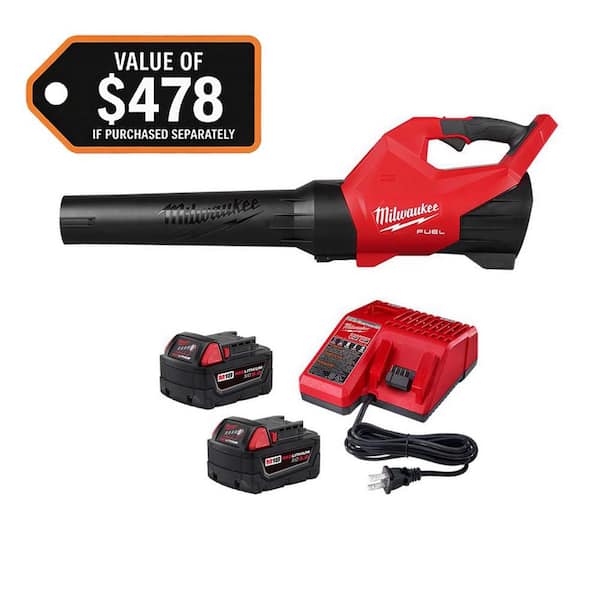 M18 FUEL 120 MPH 500 CFM 18V Brushless Cordless Battery Powered Leaf Blower with Two 5.0Ah Batteries and Charger
