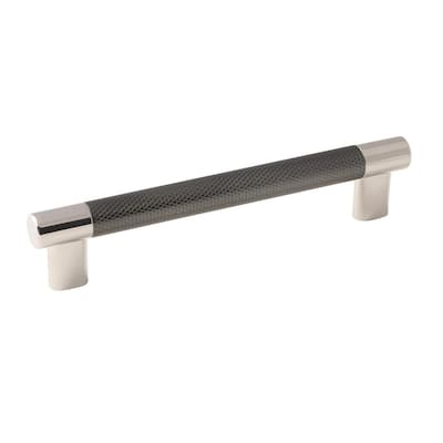 Esquire 6-5/16 in. (160mm) Modern Polished Nickel/Gunmetal Bar Cabinet Pull